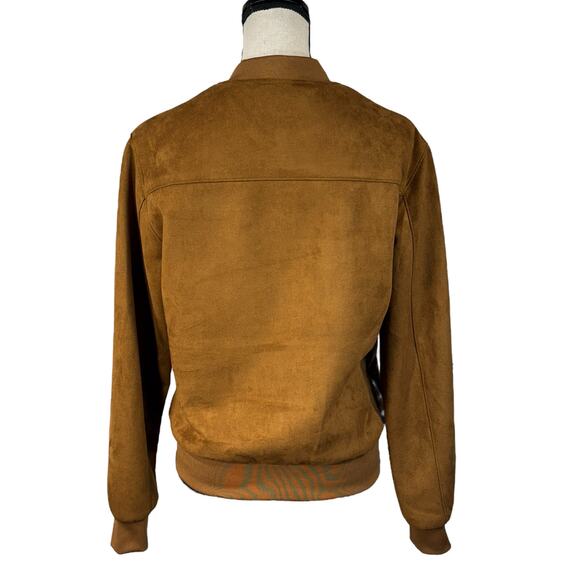 Denim & Flower Small Faux Suede Jacket Full-Zip Pocket Stretch Ricky Singh Brown - Picture 4 of 13